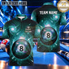 Maxcorners Deep Space Galaxy Nebula 8 Ball Pool Multiple Options Personalized Name, Team Name 3D Shirt