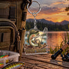 Maxcorners Classic Fishing Reel Illustration Personalized Name 2D Acrylic Keychain Ornament (8 Fish Species)