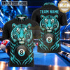 Maxcorners Majestic Tiger Face 8 Ball Billiards Multiple Options Personalized Name, Team Name 3D Shirt