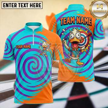 Maxcorners Funny Duck Hypnotic Spiral Dartboard Multiple Options Personalized Name, Team Name 3D Shirt