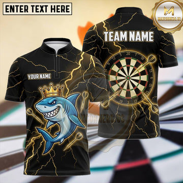 Maxcorners Shark Lightning Strike Dartboard Graphic Multiple Options Personalized Name, Team Name 3D Shirt