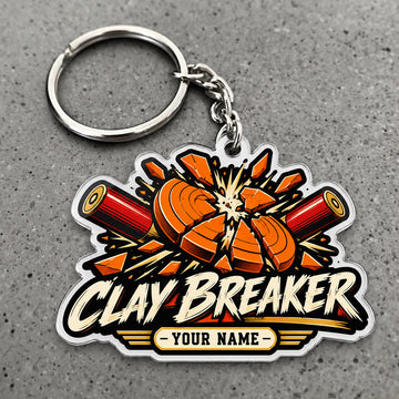 Maxcorners Clay Shooting Clay Breaker Exploding Target Shells Custom Name Custom Gift 2D Flat Acrylic Ornament, Keychain