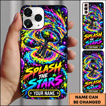Maxcorners Paintball Splash The Stars Cosmic Mask Personalized Name 3D Phone Case
