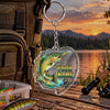 Maxcorners Circular Water Splash Fishing Artwork Personalized Name 2D Acrylic Keychain Ornament (8 Fish Species)