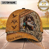 Maxcorners Duck Hunter Tan Leather Marsh Camo Dog Hunting Multicolor Options Personalized Name 3D Cap