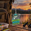 Maxcorners Weekend Hooked Fishing Quote Personalized Name 2D Acrylic Keychain Ornament (13 Fish Species)