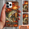 Maxcorners Fishing Autumn Lake Sunset Artwork Multiple Options Personalized Name Phone Case (13 Fish Species)