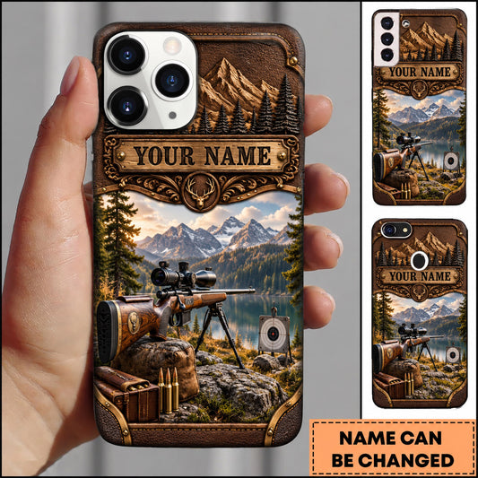Maxcorners Long Range Shooting Vintage Mountain Landscape Personalized Name 3D Phone Case
