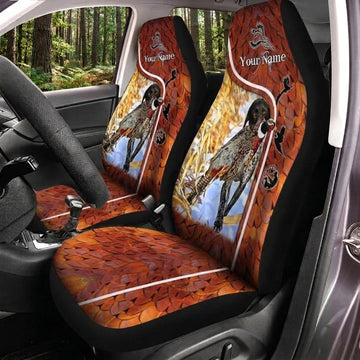 Maxcorners Personalized Name Deer Hunting Red Camo Car Seat Covers