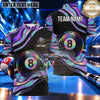 Maxcorners Abstract Iridescent Swirl 8 Ball Billiards Multiple Options Personalized Name, Team Name 3D Shirt