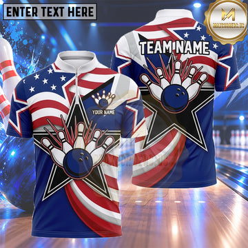 Maxcorners Canadian Bowling Jersey Flowing Maple Leaf Ribbon Multiple Options Personalized Name, Team Name 3D Shirt