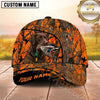 Maxcorners Blaze Orange Forest Camo Duck Hunting With Dogs Multi Options Personalized Name 3D Cap