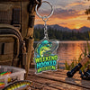 Maxcorners Weekend Hooked Fishing Quote Personalized Name 2D Acrylic Keychain Ornament (13 Fish Species)
