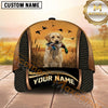Maxcorners Golden Sunset Black Honeycomb Mesh Duck Hunting With Dogs Multi Options Personalized Name 3D Cap