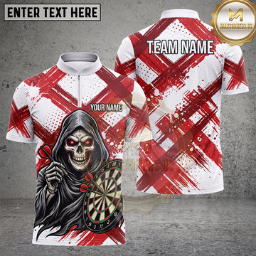 Maxcorners Darts Shirts Grim Reaper Dartboard Grunge Slash Artwork Multiple Options Personalized Name, Team Name 3D Shirt