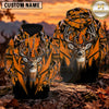 Maxcorners Whitetail Buck Antler Geometric Camo Personalized Name 3D Hoodie