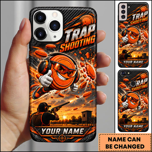 Maxcorners Trap Shooting Cartoon Shooter Clay Target Personalized Name 3D Phone Case