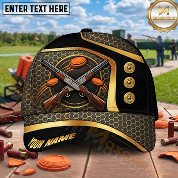 Maxcorners Trap Shooting Crossed Shotguns Clay Targets Multiple Options Personalized Name 3D Cap
