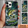 Maxcorners Fishing Hexagon Water Splash Artwork Multiple Options Personalized Name Phone Case (13 Fish Species)