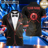 Maxcorners Elegant Tuxedo Bow Tie 8 Ball Pool Multiple Options Personalized Name, Team Name 3D Shirt