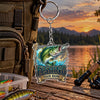 Maxcorners Bold Fishing Typography Artwork Personalized Name 2D Acrylic Keychain Ornament (8 Fish Species)
