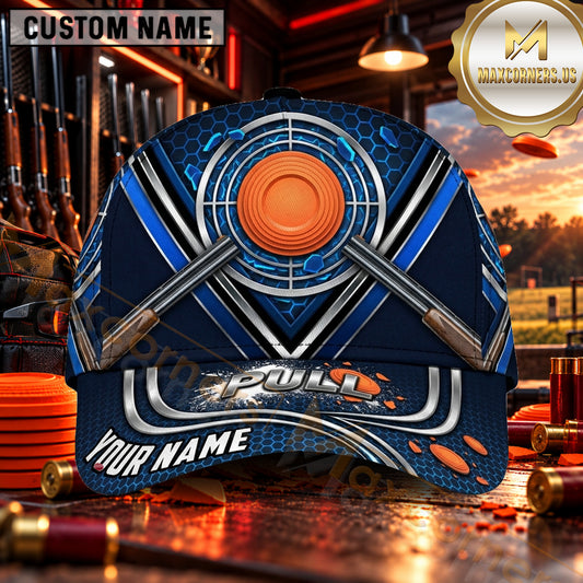 Maxcorners Crossed Shotguns Target Crosshair Trap Shooting Personalized Name 3D Cap