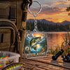 Maxcorners Sunset Lake Fishing Artwork Personalized Name 2D Acrylic Keychain Ornament (8 Fish Species)