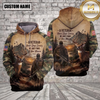 Maxcorners Veteran Hunting American Flag Camo Never Stops Serving Personalized Name 3D Hoodie