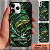 Maxcorners Fishing Dynamic Water Splash Abstract Pattern Multiple Options Personalized Name Phone Case (13 Fish Species)