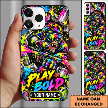 Maxcorners Paintball Play Bold Splatter Warrior Personalized Name 3D Phone Case