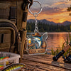 Maxcorners Rustic Beer Mug Fishing Badge Personalized Name 2D Acrylic Keychain Ornament (13 Fish Species)