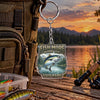 Maxcorners Fish More Worry Less Fishing Quote Personalized Name 2D Acrylic Keychain Ornament (8 Fish Species)