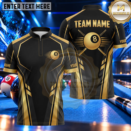 Maxcorners Modern Geometric Stripe 8 Ball Pool Multiple Options Personalized Name, Team Name 3D Shirt