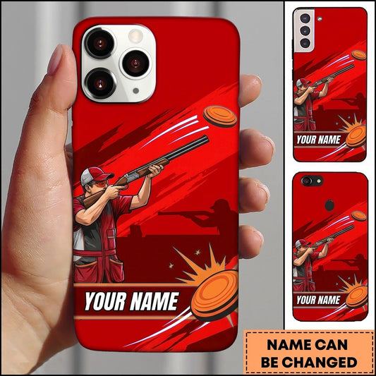 Maxcorners Blue Dynamic Shooter Pull Clay Target Personalized Name Trap Shooting Phone Case