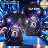 Maxcorners Deep Space Galaxy Nebula 8 Ball Pool Multiple Options Personalized Name, Team Name 3D Shirt