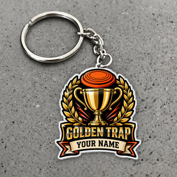 Maxcorners Clay Shooting Golden Trap Trophy Laurel Clay Target Custom Name Custom Gift 2D Flat Acrylic Ornament, Keychain