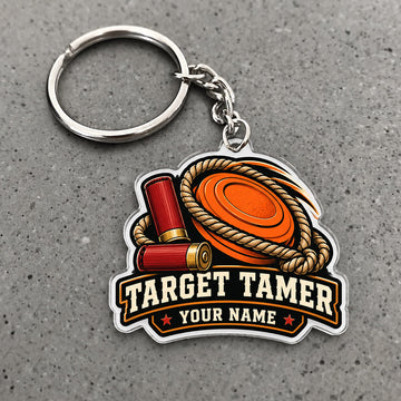 Maxcorners Clay Shooting Target Tamer Shotgun Shells Clay Target Custom Name Custom Gift 2D Flat Acrylic Ornament, Keychain
