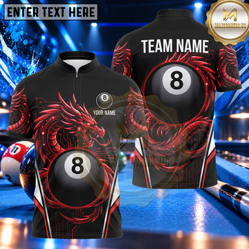 Maxcorners Thunder Wolf Lightning Emblem Billiards Multiple Options Personalized Name, Team Name 3D Shirt