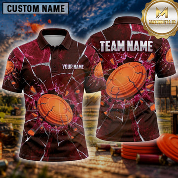 Maxcorners Clay Shooting Lightning Target Pattern Multiple Options Personalized Name, Team Name 3D Shirt