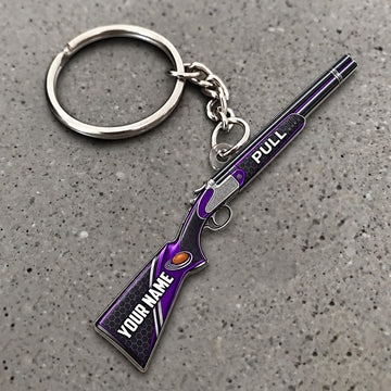 Maxcorners Shotgun Purple Target Accent Design Custom Name Trap Shooting Custom Gift 2D Flat Acrylic Ornament, Keychain