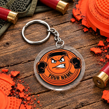 Maxcorners Sunset Shooter Range Scene Trap Shooting Personalized Name Acrylic Keychain