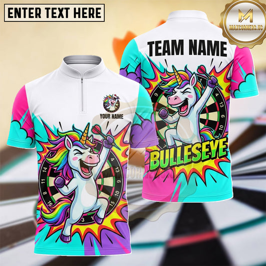 Maxcorners Unicorn Bullseye Pop Art Graffiti Multiple Options Personalized Name, Team Name 3D Shirt