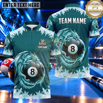 Maxcorners Frost Dragon Ice Storm Pool Multiple Options Personalized Name, Team Name 3D Shirt