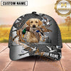 Maxcorners Dog Hunting And Duck Hunting Metallic Mesh Waterfowl Artwork Multiple Options Personalized Name 3D Cap