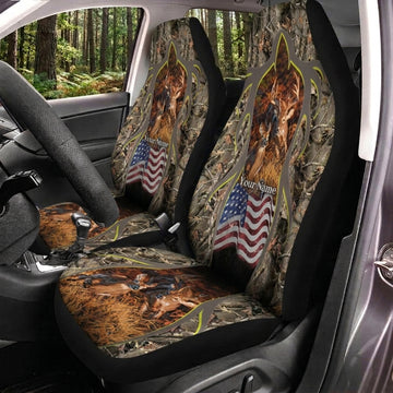 Maxcorners Deer Hunting American Flag Camo Car Seat Covers