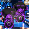 Maxcorners Haunted Skull Electric Flames Billiards Multiple Options Personalized Name, Team Name 3D Shirt