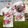 Maxcorners Trap Shooting Ripped American Flag Shotgun Shell Emblem Multiple Options Personalized Name, Team Name 3D Shirt