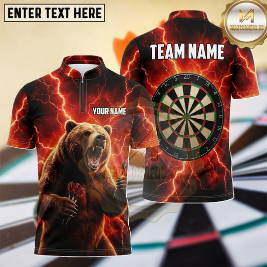 Maxcorners Wild Bear Thunderstorm Dartboard Multiple Options Personalized Name, Team Name 3D Shirt