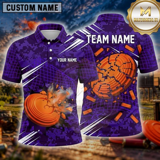 Maxcorners Trap Shooting Shirt Clay Shooting Shattered Target Impact Multiple Options Personalized Name, Team Name 3D Shirt