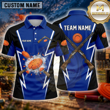 Maxcorners Trap Shooting Shirt Skull Electric Lightning Multiple Options Personalized Name, Team Name 3D Shirt